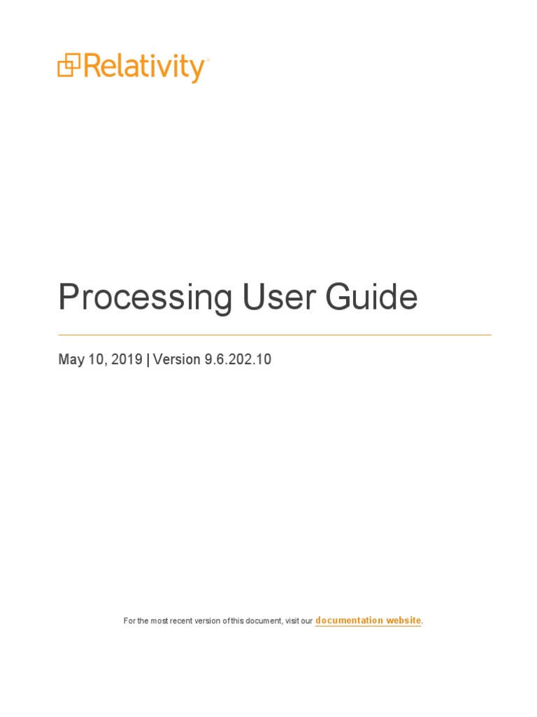 Relativity - Processing User Guide - 9.6 PDF | PDF | Computer File ...