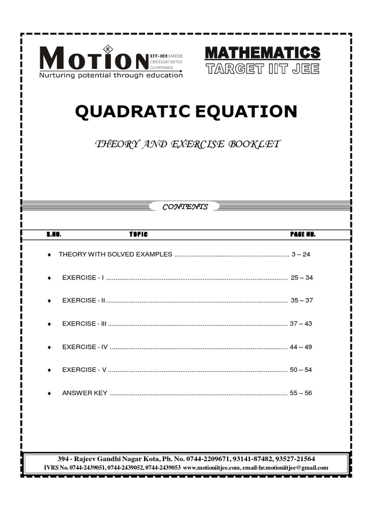 Theory 16 | PDF | Quadratic Equation | Zero Of A Function