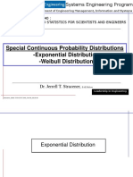 Special Continuous Probability Distributions - Exponential Distribution - Weibull Distribution