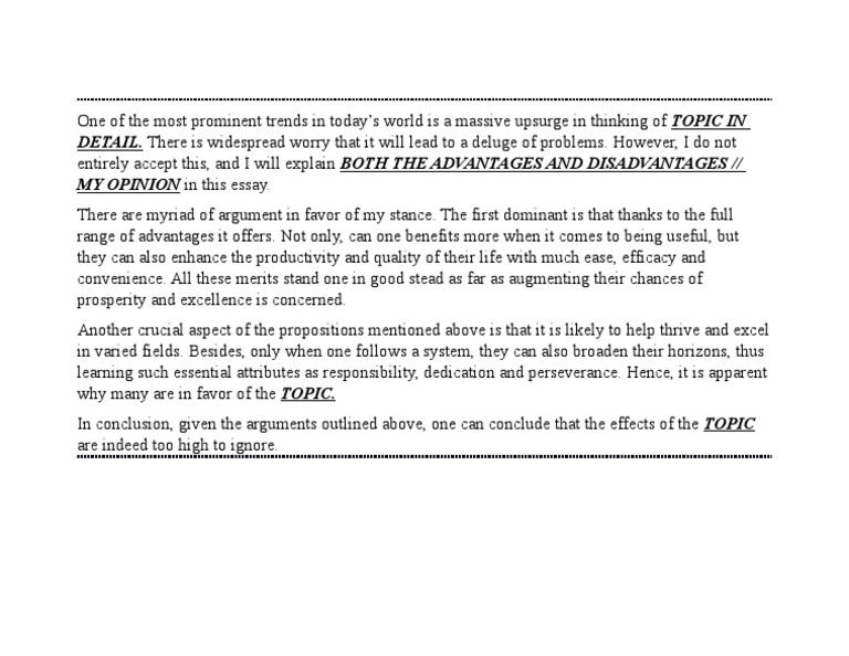 PTE Universal Essay Template