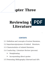 Literature Review Chapter Summary