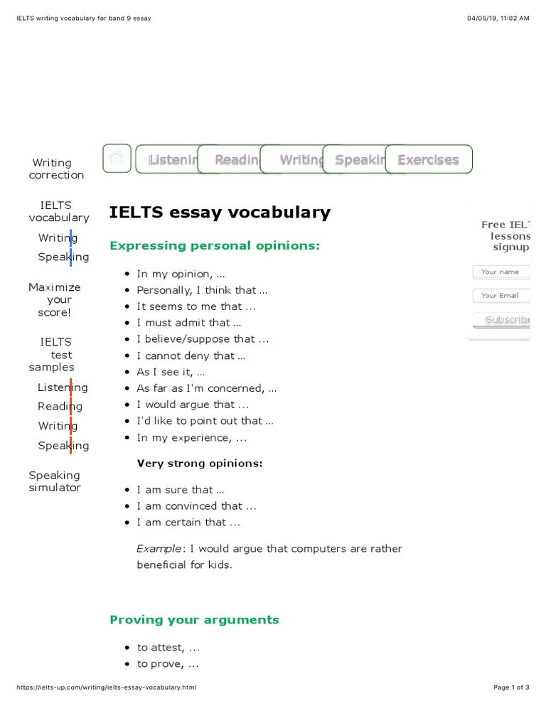 Advanced vocabulary for ielts writing task 2 image