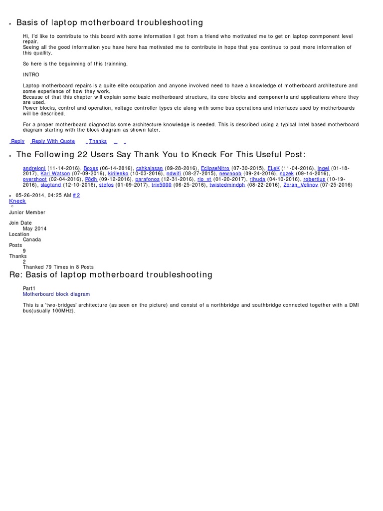 Basics of Laptop Repair PDF Digital Electronics Computer Hardware