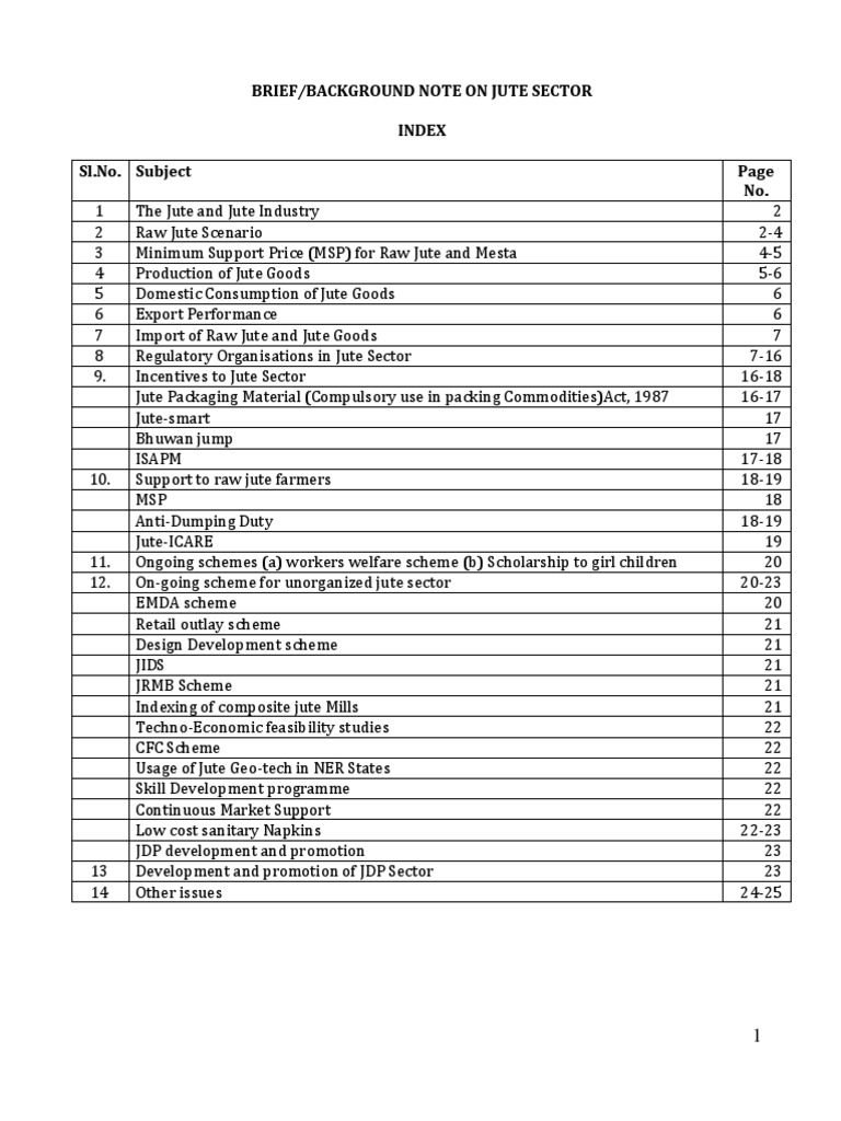 Jute Sector Overview for Stakeholders | PDF | Jute | Business