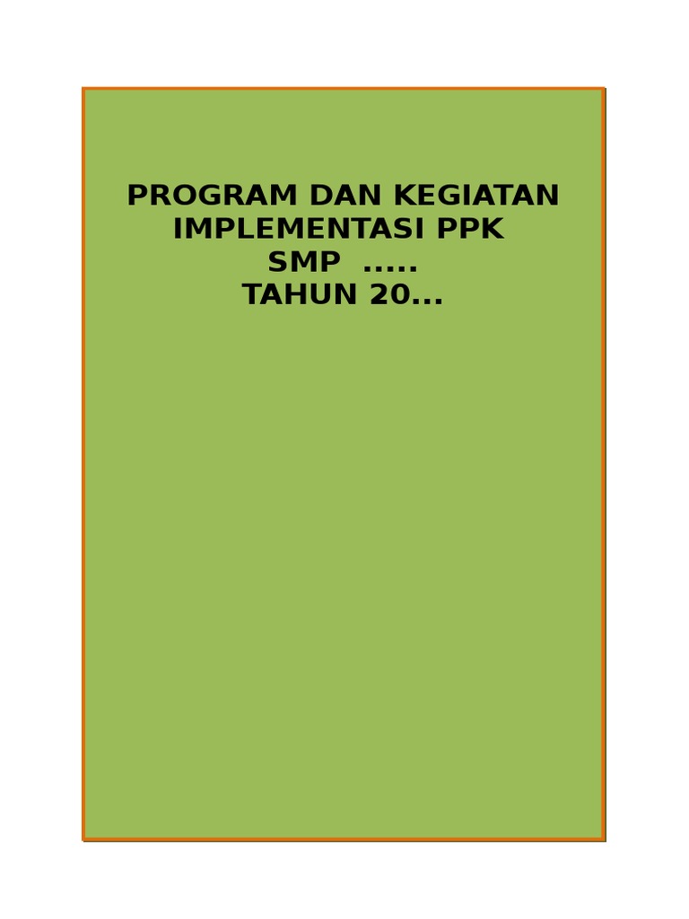 Contoh Program Implementasi PPK | PDF