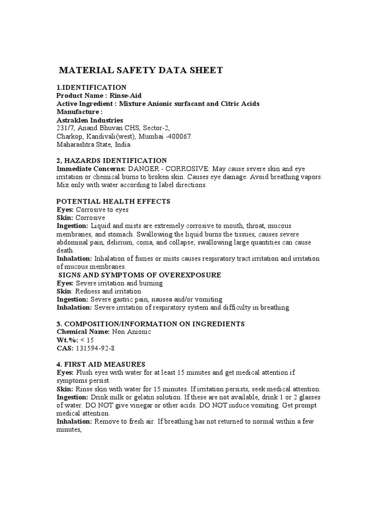 Material Safety Data Sheet PDF Personal Protective Equipment