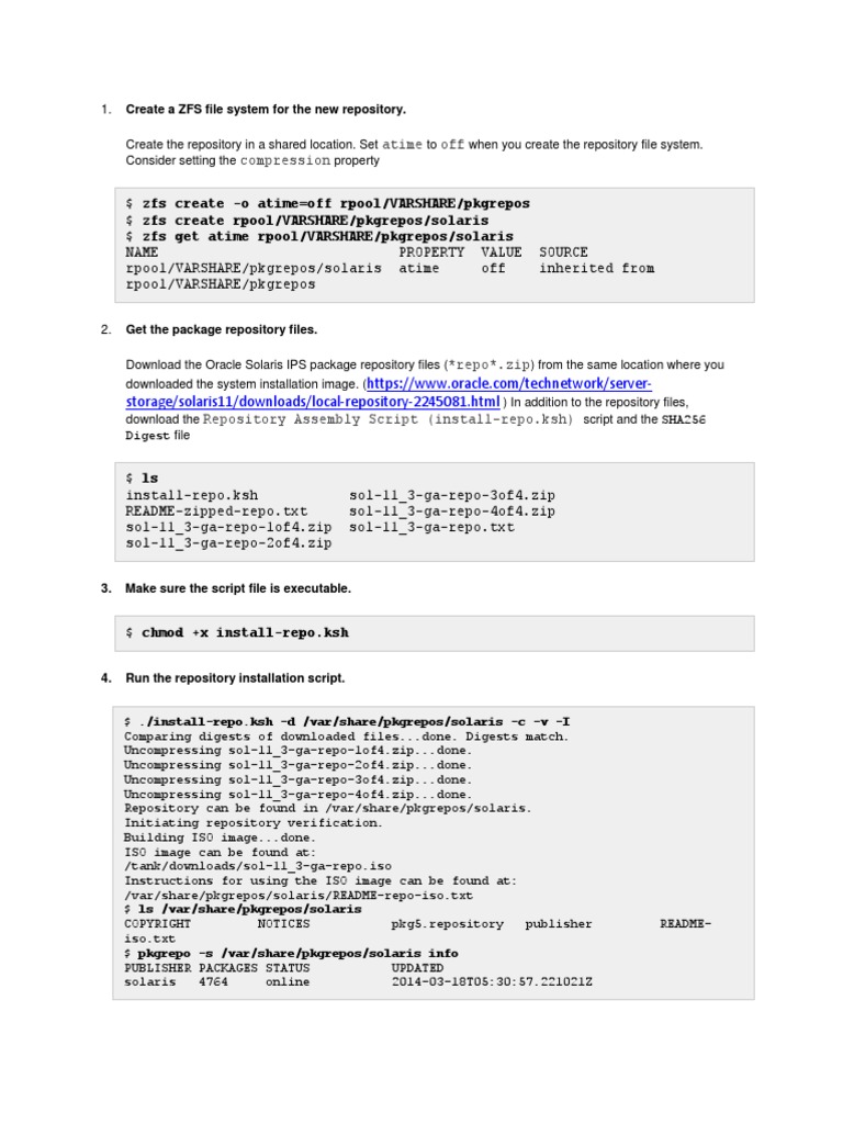 Creating A Solaris 11.4 IPS Repository | PDF | Zip (File Format ...