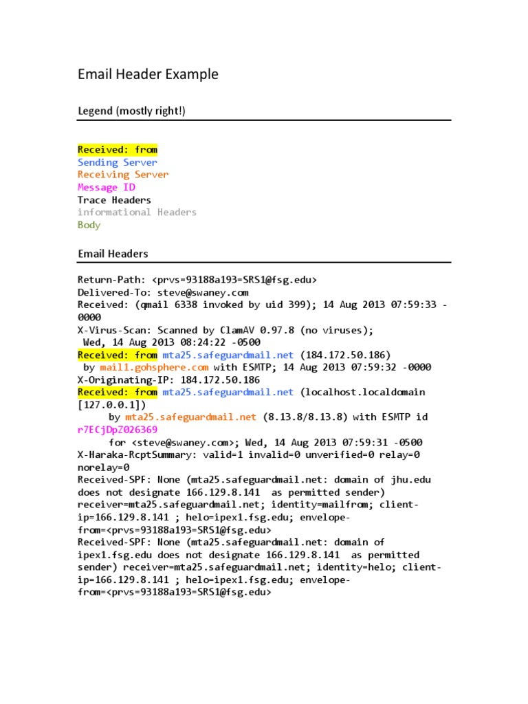 Email Headers Example 2 | PDF | Transport Layer Security | Email