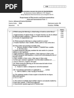 Department of Electronics and Instrumentation Internal Assessment Test - I