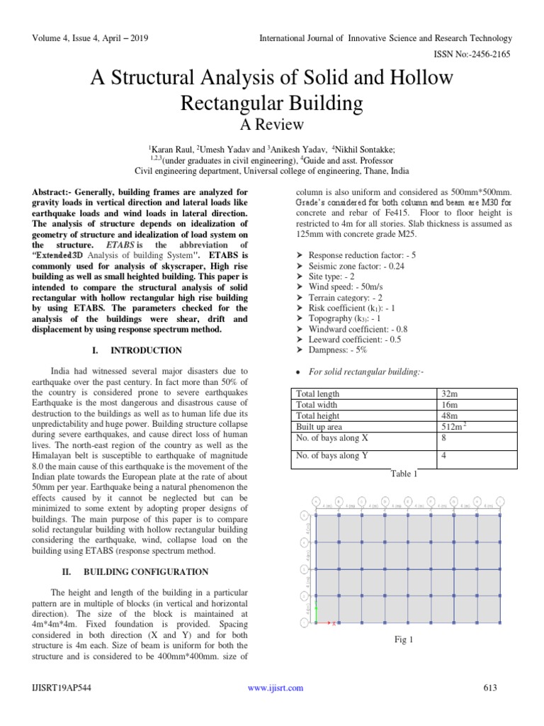 A Structural Analysis of Solid and Hollow Rectangular Building A Review ...