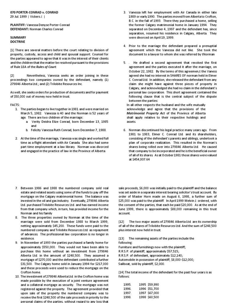 070 PorterConrad V. Conrad Matrimonial Property Act of The Province