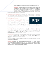 Sap Calibration Process