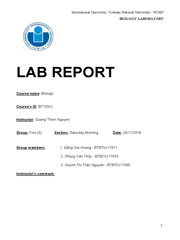BIO LAB Report 1.1 | PDF | Meiosis | Chromosome