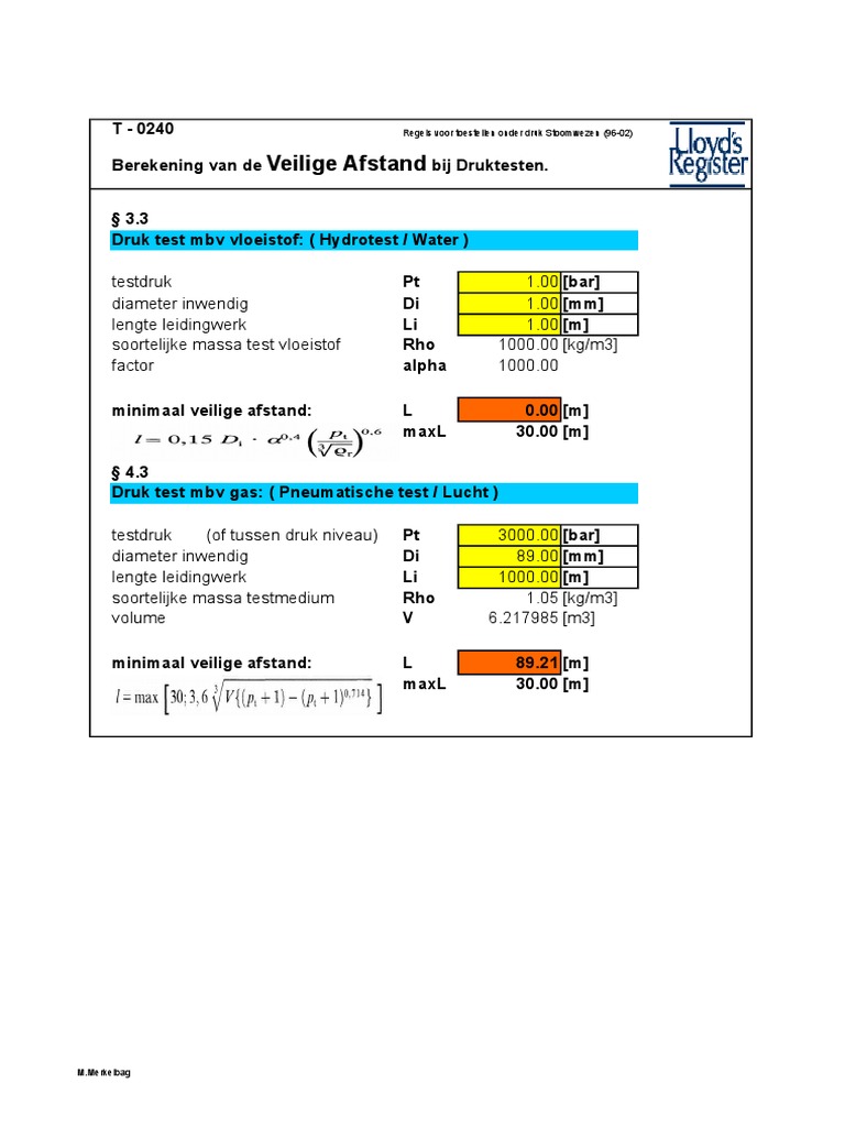Pressure Testing Safe Distance | PDF
