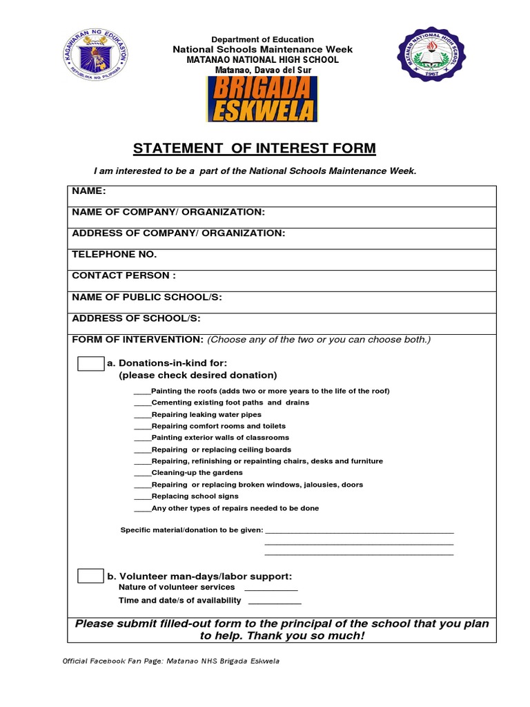 Matanao NHS Maintenance Week Participation | PDF