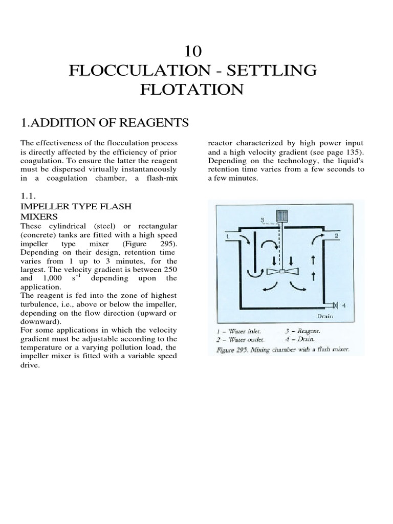 Flocculation - Settling Flotation | PDF | Flow Measurement | Chemical ...