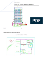 Projeto de disposição de plataformas e planta de locação de edifício residencial