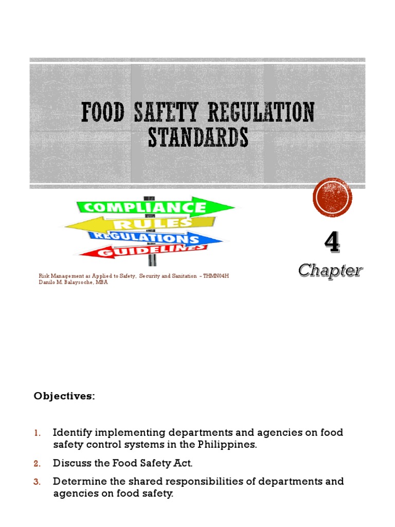 (4) Food Safety Regulation Standards Food Safety Safety