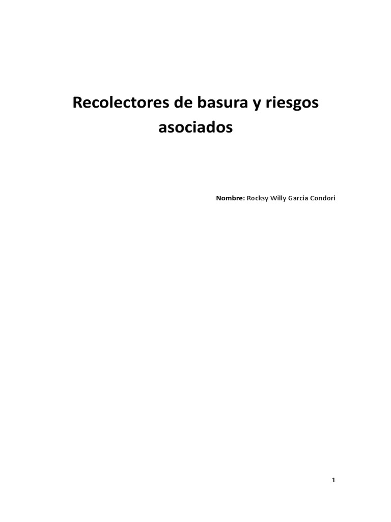 Seguridad para recolectores de basura | PDF | Residuos | Naturaleza