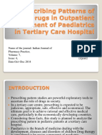 Prescribing Patterns of Drugs in Outpatient Department of Paediatrics in Tertiary Care Hospital