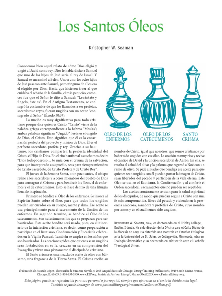 Los Santos Oleos PDF La unción Confirmación
