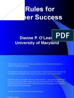 8 Rules For Career Success: Dianne P. O'Leary University of Maryland