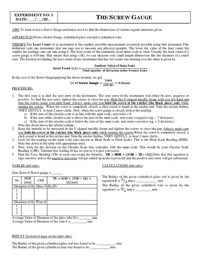Practical Experiments 1 To 7 | PDF | Volume | Sphere