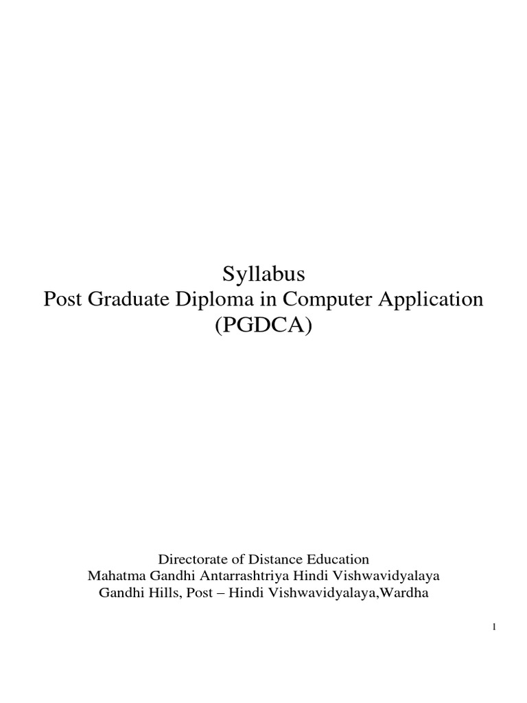 PGDCA Course Syllabus Overview | PDF | Computer Data Storage | World ...