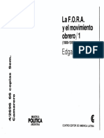 Bilsky, Edgardo - La F.O.R.a. y El Movimiento Obrero. Vol. I [Ed. Centro Editor de América Latina.. Buenos Aires. 1985]