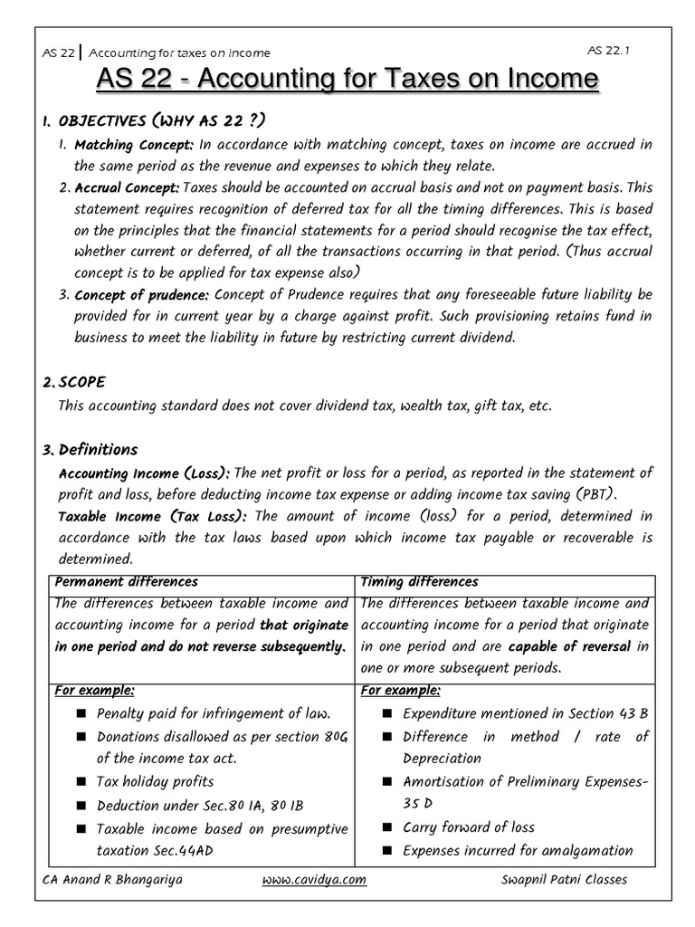 AS-22 Final | PDF | Deferred Tax | Tax Expense