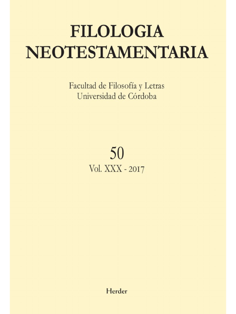Filologia Neotestamentaria 50 V V A A New Testament Linguistics