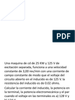 Cálculos de corriente, potencia y par para máquinas de cd