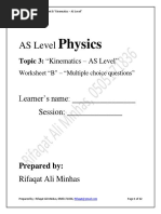 3 - Worksheet-Kinematics - B