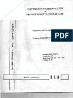 Obtención y Observacion de Probetas Metalográfica PDF