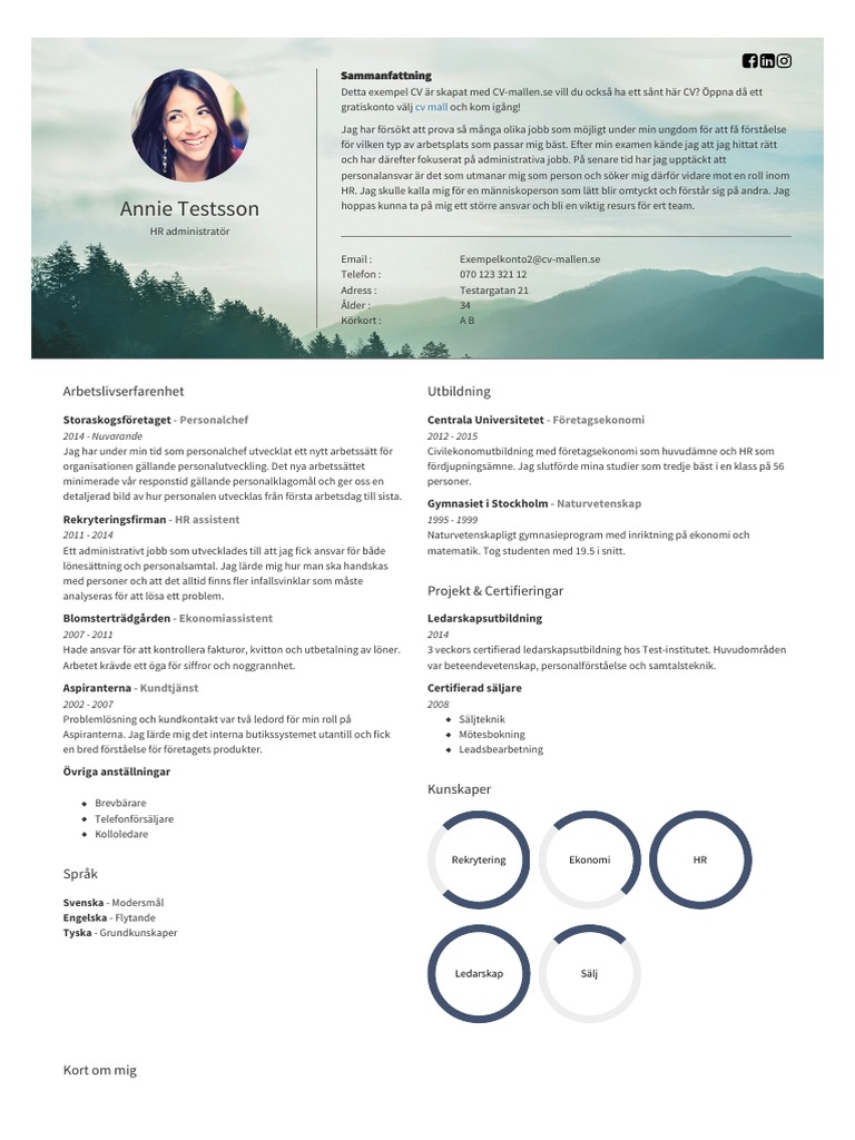 Annie Testsson Cv Granskog