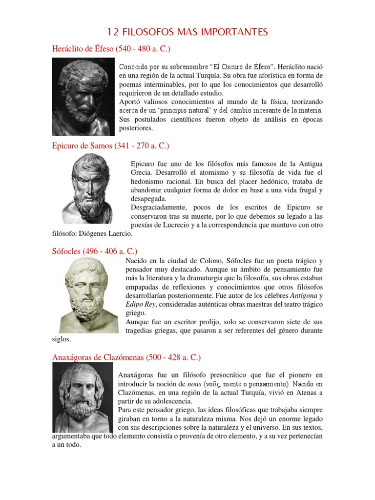 astronauta Día Transformador 12 Filosofos Mas Importantes | PDF | Platón | Filosofía griega antigua