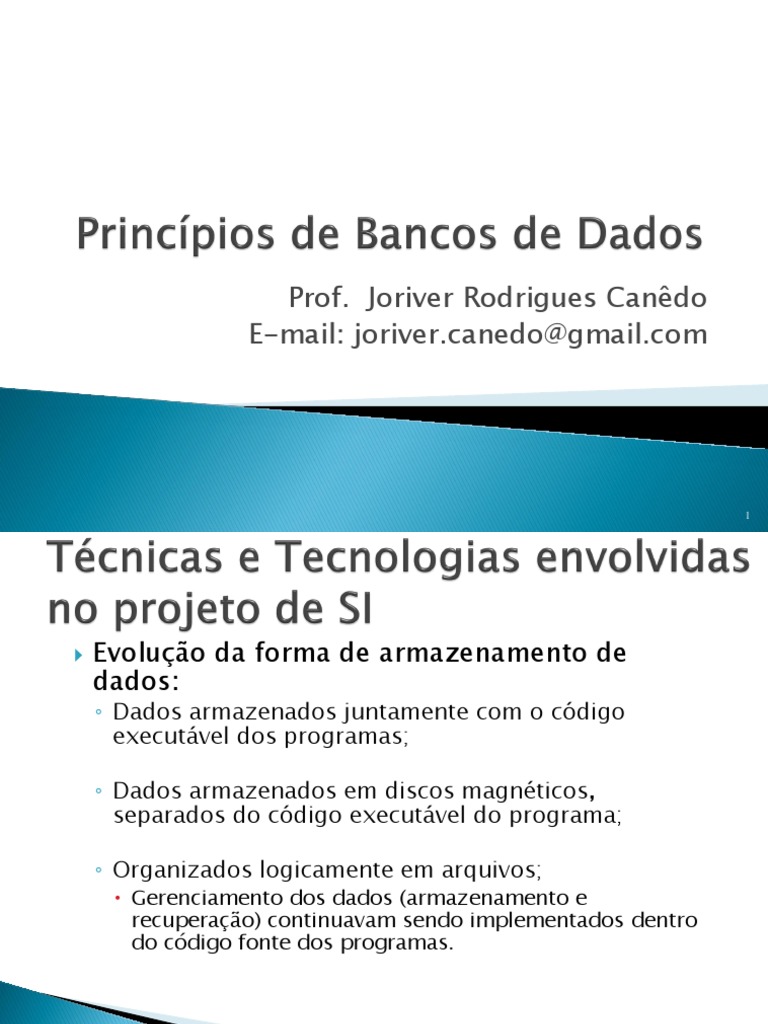 Conceitos BD e Modelagem Conceitual | PDF | Bancos de dados | Modelo ...