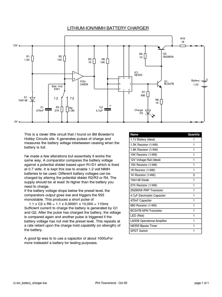 Li-Ion Battery Charger PDF | Download Free PDF | Electric Power ...