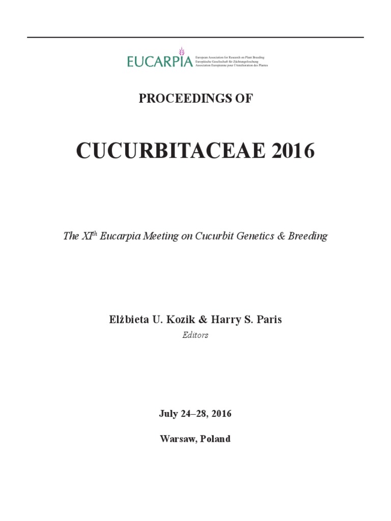 Conference Proceedings Book | PDF | Cucumber | Watermelon