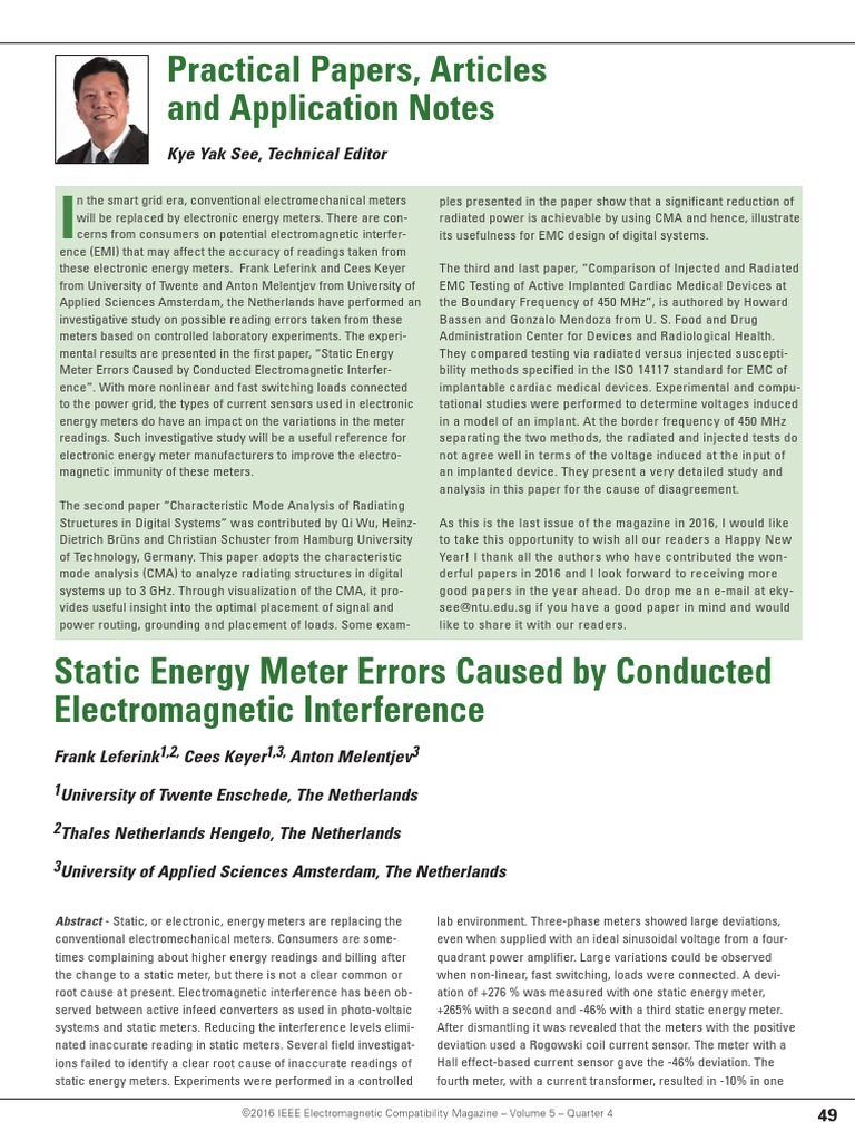 Static Energy Meter Errors Caused by Conducted Interference PDF Root Mean