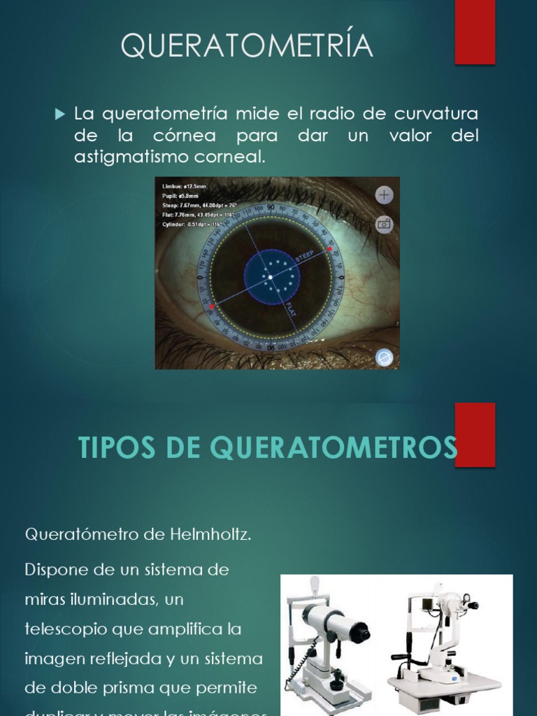 Tipos y Procedimientos de Queratometría | PDF | Córnea | Ojo