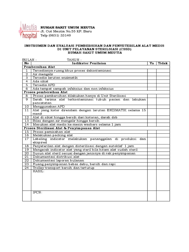 Form Audit CSSD | PDF