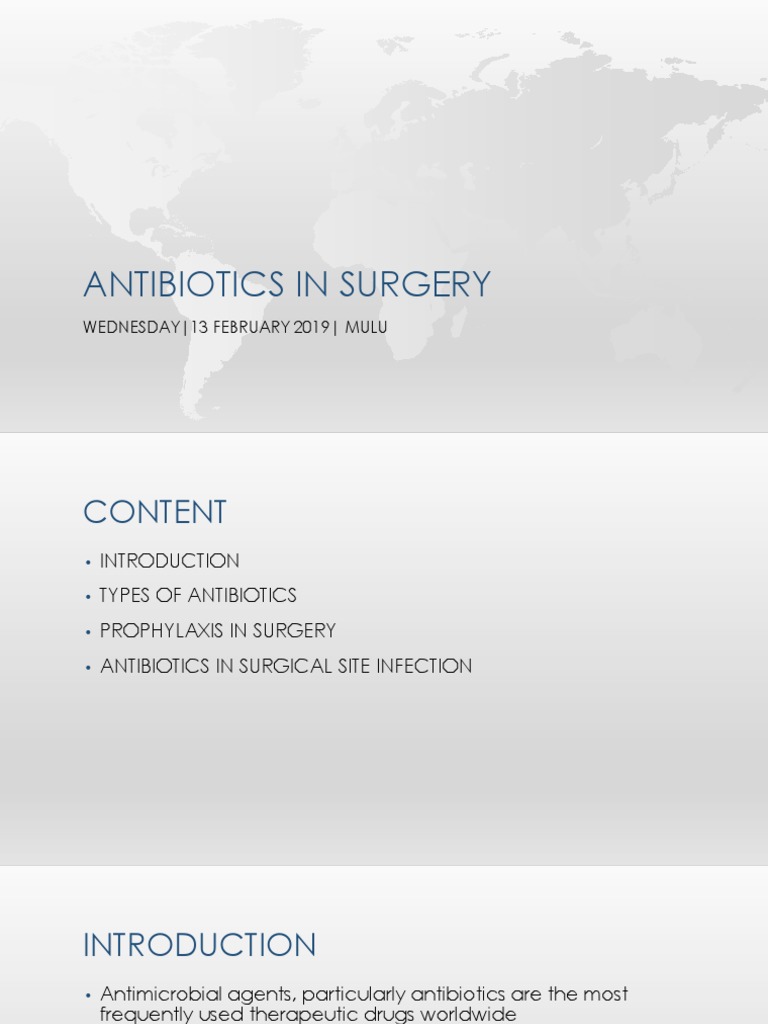 Antibiotics in Surgical Procedures | PDF | Antimicrobial Resistance ...
