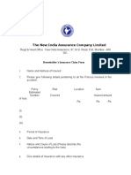 The New India Assurance Company Limited: Householder's Insurance Claim Form