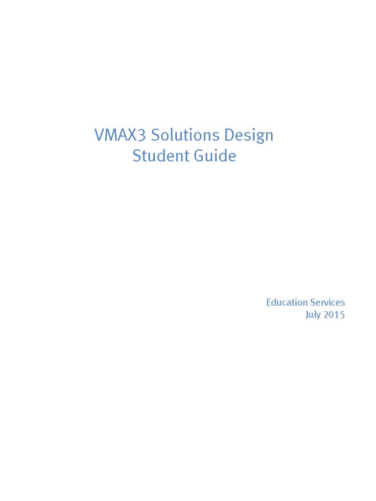 Vmax 3 Solution Design Student - Guide PDF | PDF | Replication ...