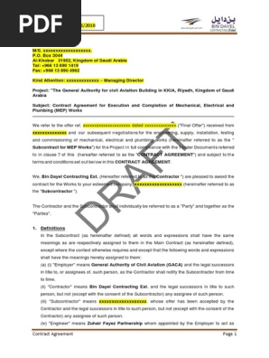 Contract Agreement MEP - Draft