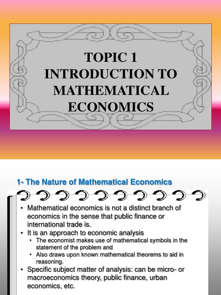 Introduction to Mathematical Economics | PDF | Mathematical