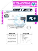 Ficha Preposiciones y Conjunciones para Quinto de Primaria PDF