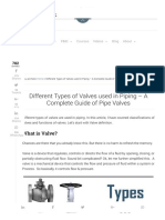 Different Types of Valves Used in Piping - A Complete Guide of Pipe Valves