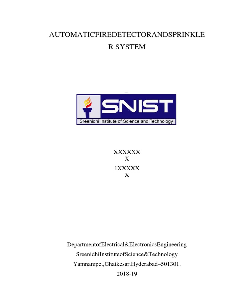 Automatic Fire Detection & Sprinkler System | PDF | Electric Motor ...